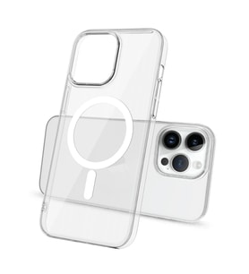 Lexroo iPhone 14 Pro Kılıf Wireless Şarj Özellikli Şeffaf Tek Kamera Çerçeveli Porto Kılıf - Renksiz