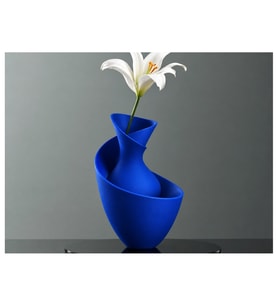 Alvera Bold Vazo – 3D Baskı Akışkan Formlu Dekoratif Vazo-Mavi