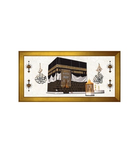 Etnik Motifli Kanvas Tablo 50 x 70 cm Gold Çerçeve