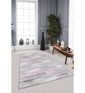 Pembe Sade Desensiz Kaymaz Tabanlı Dekoratif Halı TA04 - 100 x 160 cm