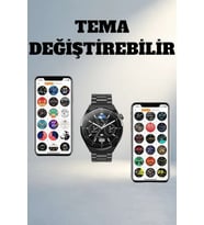 Şık Akıllı Saat 300-400 mAh Siyah Kasa ile Sağlık Takibi