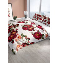 Red Rose 3d Pamuk Saten Çift Kişilik Nevresim Seti