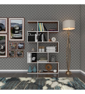 Kenzlife kitaplık firuze 150*090*20 cvz duvar rafı