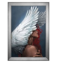 Kadın Motifli Kanvas Tablo 80 x 110 cm Silver Çerçeve