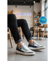 United Colors Of Benetton Siyah Hafızalı Taban Bağcıklı Erkek Spor Ayakkabı BNI-11135 M