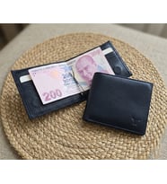 %100 Hakiki Deri Mıknatıs Kapamalı Kağıt Para Sıkıştırmalı Fermuarlı Kasik Erkek Cüzdan 11*9,5