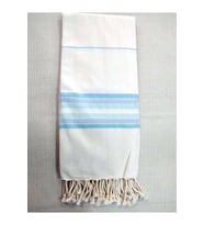 Mandaş Pamuklu El Dokuma Peştemal (80x200) - Krem Mavi