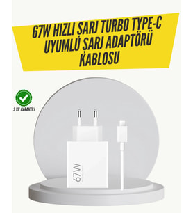 67w Turbo Hızlı Şarj Adaptörü Ve Type-c Kablo Güvenli Şarj Teknolojisi