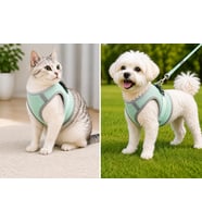 Nefes Alan Kumaş Air Mesh Kedi Köpek Göğüs Tasması XX Small 28x32 cm Gri