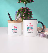 Kadın Doğum Uzmanı Kupa Bardak Siyah ve Kalemlik