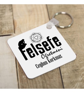 Kişiye Özel Felsefe Öğretmenlerine Özel Kare Anahtarlık