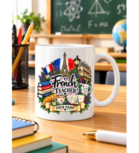Kişiye Özel Fransızca Öğretmeni Kupası French Teacher İsimli Öğretmenler Günü Hediyesi