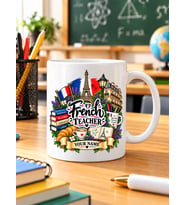 Kişiye Özel Fransızca Öğretmeni Kupası French Teacher İsimli Öğretmenler Günü Hediyesi