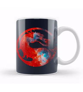 Mortal Kombat Galaxy Silhouette Logo Kupa Bardak Porselen