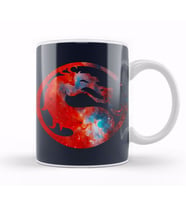 Mortal Kombat Galaxy Silhouette Logo Kupa Bardak Porselen