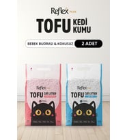 Reflex Plus Kokusuz & Bebek Pudrası Kokulu Tofu Kedi Kumu 7L x 2 Adet