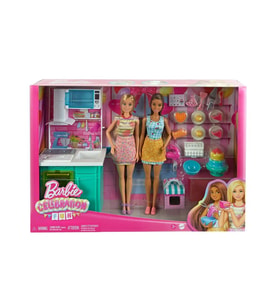 HJY94 Barbie Brooklyn ve Malibu Pasta Yapıyor Oyun Seti