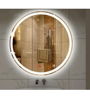 60 cm (çap) Buğu Çözücülü Kumlamalı Yuvarlak Banyo Aynası