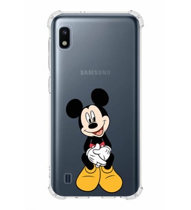 Samsung Galaxy A10  Köşe Korumalı Antişok Kapak Mickey Mouse Tasarımlı Şeffaf  Kılıf