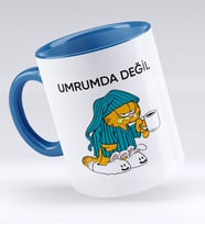 Bk Gift Umrumda Değil Tasarımlı Mavi Kupa Bardak - Model 1