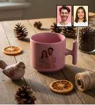 Kişiye Özel Karikatür Yemek Yapan Romantik Çift T Pastel Kupa Sevgililer Günü Hediyesi