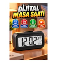 Dijital Masa Saati Alarmlı Led Ekranlı Tarih ve Sıcaklık Göstergeli Pilli Çalar Saat