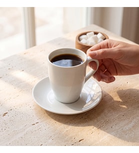 GÜRAL PORSELEN Venedik 2 Parça Tabaklı Mug Bardak