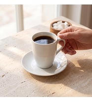 GÜRAL PORSELEN Venedik 2 Parça Tabaklı Mug Bardak