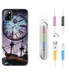 INFINIX Smart 4 5 6 Zero 8 S5 Pro Kılıf Kablo Koruma Spiral Silikon Time 1749