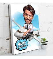 Pilot İçin Karikatürlü Kanvas Tablo