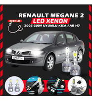 Renault Megane 2 2002-2009 Kısa Far Uyumlu Şimşek Etkili Led Xenon Performance Series H7