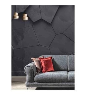 Dreamwall 3 Boyutlu Çatlak Taş Desenli Silinebilir Tekstil Duvar Kağıdı (Siyah)
