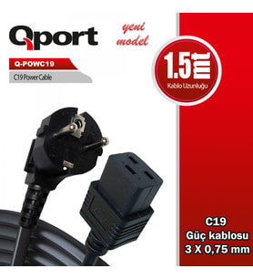 QPORT Q-POWC19 1.5M C19 POWER GUC KABLOSU
