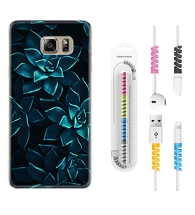 Samsung S7 Edge S20 Fe Plus Ultra S21 S22 Kılıf Kablo Koruma Spiral Silikon Mistik Çiçekler 1650