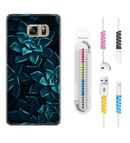 Samsung S7 Edge S20 Fe Plus Ultra S21 S22 Kılıf Kablo Koruma Spiral Silikon Mistik Çiçekler 1650