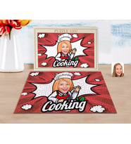 BK Gift Kişiye Özel Kadın Chef Karikatürlü 1000 Parça Profesyonel Puzzle-14