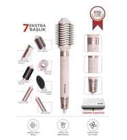 Torima THD-01 Pembe 7 In 1 Hava Üflemeli Saç Şekillendirici Airwrap Compact Saç Kurutma Fön Makinesi