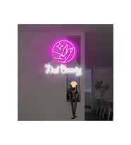 Nail Beauty Yazılı ve Tırnak Şekilli Neon Tabela
