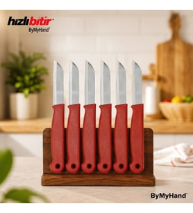 ByMyHand Kırmızı Meyve Bıçağı 6'lı Set