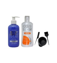Saç Boyası Deli Mavi 250ml Ve Boya Temizleyici Ve Fluweel Boya Seti
