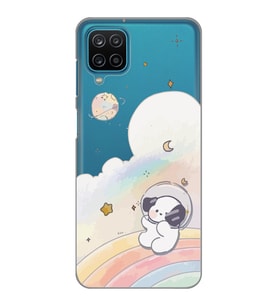 Samsung Galaxy A22/M22/M32 Uyumlu Sevimli Köpek Desenli Şeffaf Telefon Kılıfı