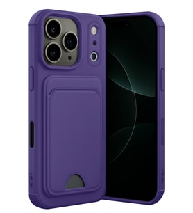iPhone 17 Pro Kelvin Kartvizitli Silikon - Derin Mor