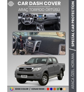 TOYOTA HILUX (2005-2014) Torpido Örtüsü Panel Halısı Torpido Koruma Tam Uyum UV Koruma Kaymaz