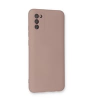 Samsung Galaxy A03s Kılıf Nano İçi Kadife Silikon - Pudra