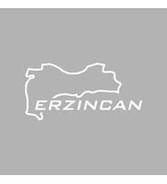 Erzincan Harita Araba Sticker siyah 17x8 CM (Beyaz)