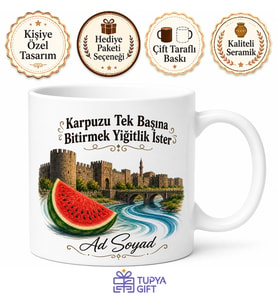 Diyarbakır Karpuzu Dicle Nehri Surlar Temalı Kupa Bardak Hediye