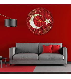 Al Bayrak Cam Saat - 60 cm