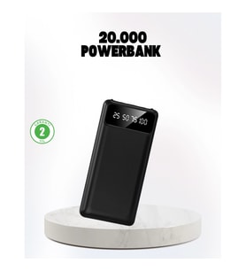 Mey İthalat® Çoklu Güvenlik Korumalı 20.000 mAh Powerbank Fener Özellikli