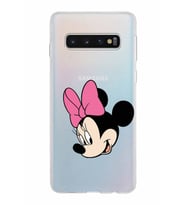 Samsung Galaxy S10 Kapak Minnie Mouse Tasarımlı Şeffaf Silikon Kılıf