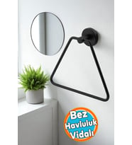 Mutfak Banyo Lavabo Üçgen Bez Havlu Askısı Siyah Paslanmaz Metal